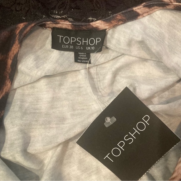 Top Shop Leopard Print Dress with Lace Detail - Picture 4 of 4